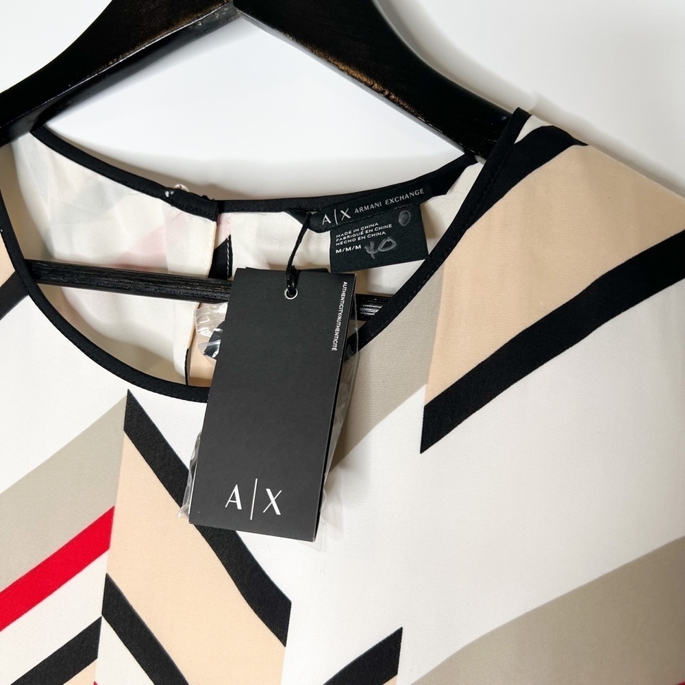 Armani Exchange Dress Striped Belted Shift Dress - Picture 3 of 7